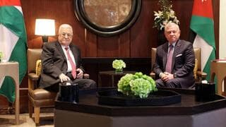 Abbas, presidente de la AP, junto a Abdullah II, rey de Jordania.