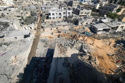 Vista aérea de Khan Younis tras el ataque israelí. 