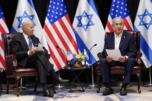 Netanyahu junto a Biden, este miércoles.