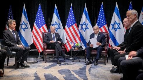 Reunión entre el presidente de Estados Unidos y el gabinete de guerra de Israel. (Ynet) Reunión entre el presidente de Estados Unidos y el gabinete de guerra de Israel.