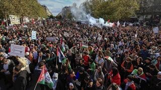 Concentración de apoyo a Gaza en Francia.