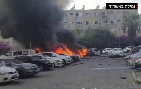 Impacto de un cohete en Ashdod.