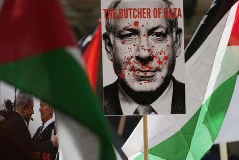 Manifestantes contra Israel en Sydney, Australia.