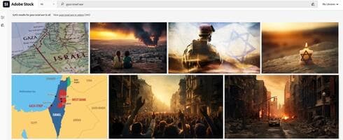 Imágenes generadas por IA a la venta en el sitio web de Adobe Stock. 
