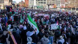 Marcha pro-palestina en Boston, Estados Unidos.