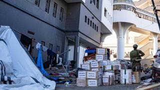Fuerzas de las FDI en el Hospital Shifa.