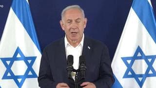 El primer ministro de Israel, este domingo en conferencia de prensa.