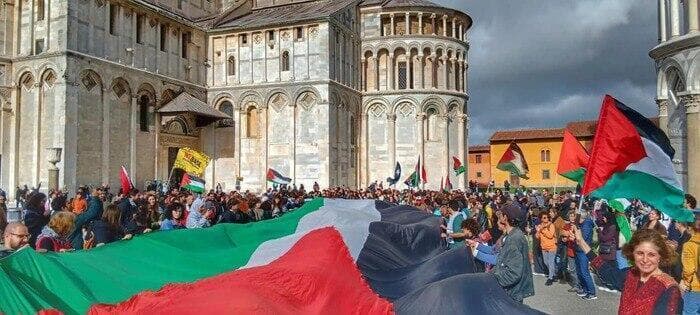Manifestación pro palestina en Italia. 
