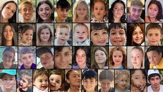 El rostro de los niños y niñas secuestrados por Hamás en Gaza.
