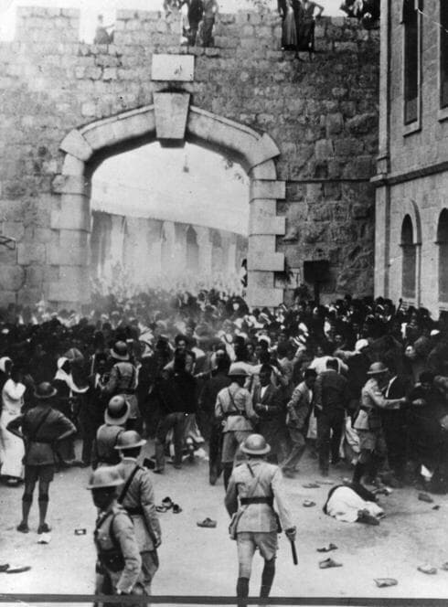 Los británicos tuvieron que sofocar los disturbios de 1921, 47 judíos fueron asesinados por árabes. (Getty) Los británicos tuvieron que sofocar los disturbios de 1921, 47 judíos fueron asesinados por árabes.