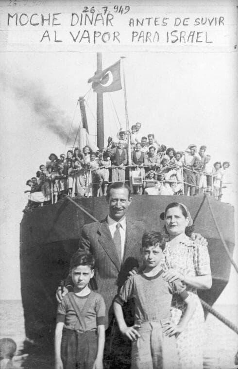 Refugiados judíos que salen de Turquía, 1949.