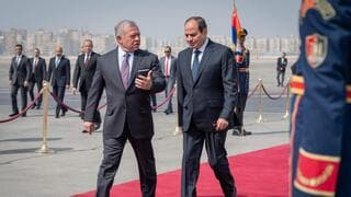 El presidente egipcio Abdel Fattah al-Sisi y el rey Abdullah II de Jordania.