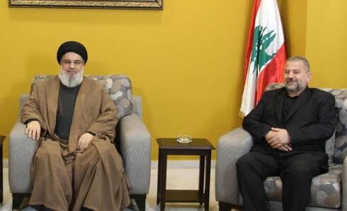 Archivo. Al-Arouri con Nasralá, líder de Hezbolá.