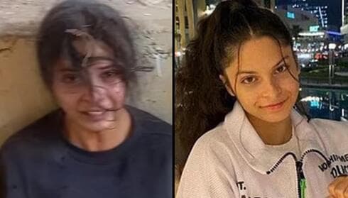 Daniela Gilboa, antes y después de su secuestro en Gaza.