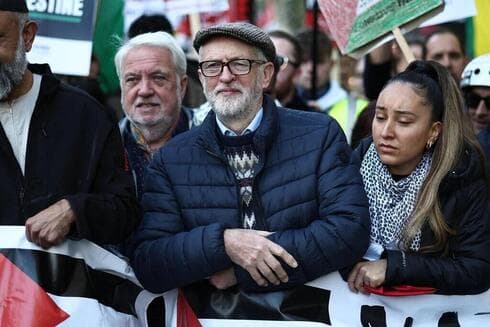 Jeremy Corbyn en una manifesteación a favor de los palestinos. 