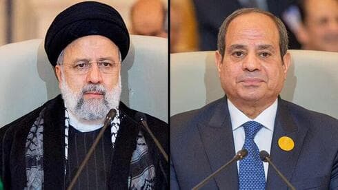 El presidente iraní, Ebrahim Raisi y el presidente egipcio, Abdel Fattah al-Sisi. 