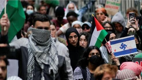 Protesta propalestina en Nueva York.