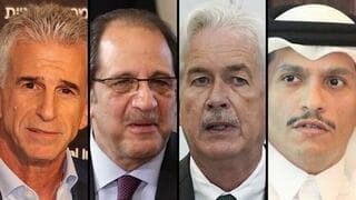 David Barnea, William Burns, Mohammed Al Thani, Abbas Kamel(