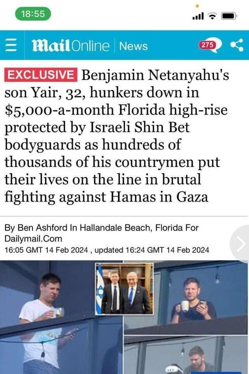 Yair Netanyahu retratado en el "Daily Mail". 