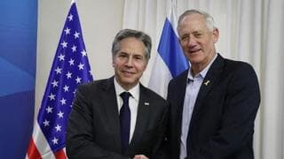 Antony Blinken y Benny Gantz. 