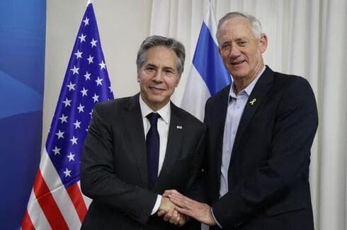 Antony Blinken y Benny Gantz. 