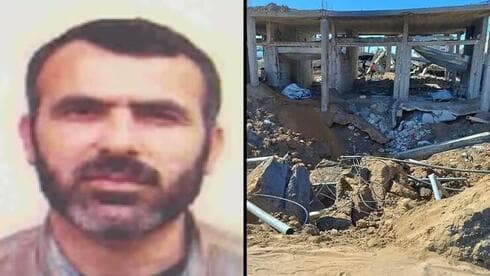 Marwan Issa y el lugar del ataque en Nuseirat. 