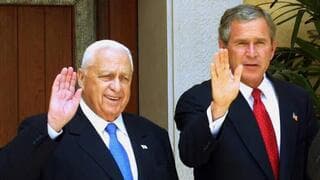 Ariel Sharon y George Bush. 