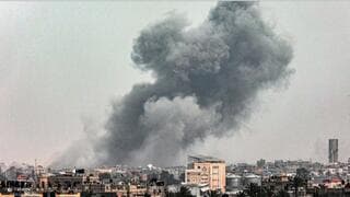 Explosiones en Khan Younis, en el norte de la Franja de Gaza.