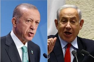 El presidente turco Recep Tayyip Erdogan y el primer ministro israelí Benjamin Netanyahu.
