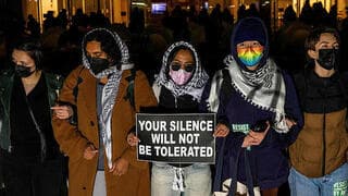 Manifestantes en la ciudad de Nueva York. 