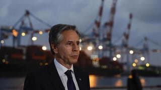 Blinken anoche en el puerto de Ashdod. Estados Unidos se opone a la operación de Rafah. 