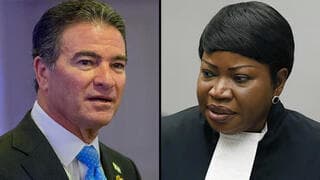 Yossi Cohen, exjefe del Mossad, y la exfiscal Bensouda. 