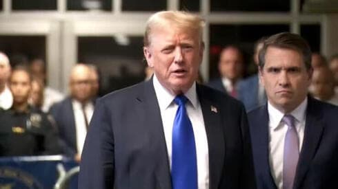Donald Trump, al salir del tribunal. 