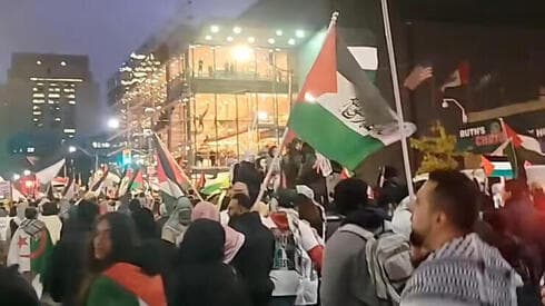 Manifestación pro-palestina en Canadá. 