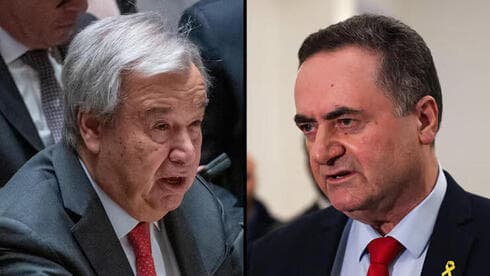 Antoni Guterres e Yisrael Katz. 