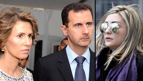 Asma y Bashar al-Assad. A la dereha, Luna al-Shibl. 