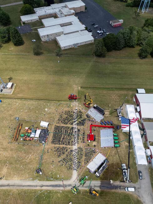 El lugar del atentado contra Trump, desde el aire.