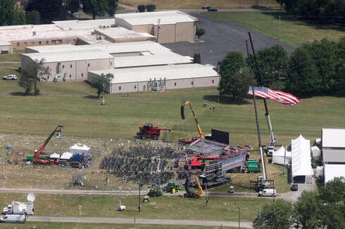 El lugar del atentado contra Trump, desde el aire.