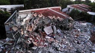 Una casa residencial en el kibutz Be'eri, destruida en el ataque del 7 de octubre. 