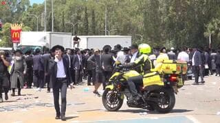 Protestas ultraortodoxas contra el servicio militar. 