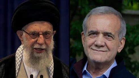 El presidente Pezeshkian y el líder supremo Khamenei. 