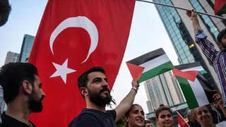 Protestas contra Israel en Estambul, Turquía. 