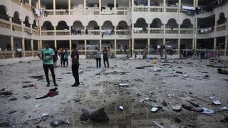 Escuela atacada en Gaza. 