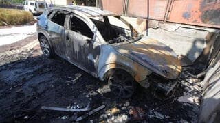Daños en Katzrin tras el bombardeo de Hezbolá. 