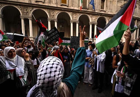Manifestación propalestina en Milán. 