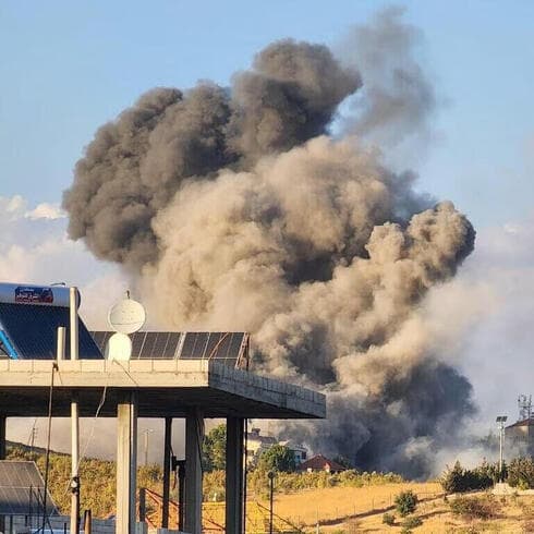Ataque aéreo israelí en el valle de la Bekaa, en el Líbano. 