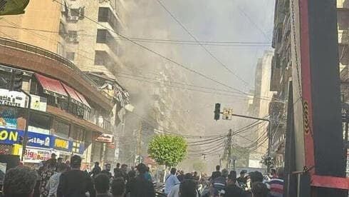 Edificio donde fue llevado a cabo el atentado en Dahiya. 