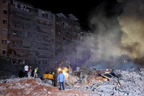 Así se veía, por la noche, el barrio de Dahiya en Beirut. 