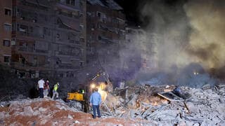 Así se veía, por la noche, el barrio de Dahiya en Beirut. 