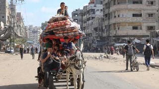 Refugiados palestinos en el norte de la Franja de Gaza. 